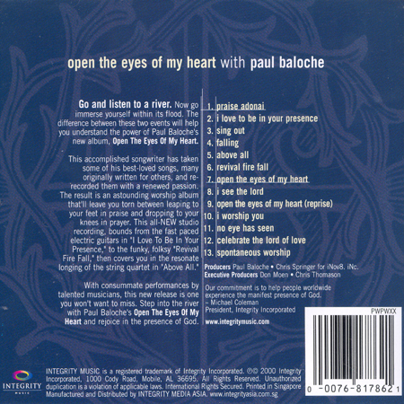 Paul Baloche - Open the Eyes of My Heart (CD)