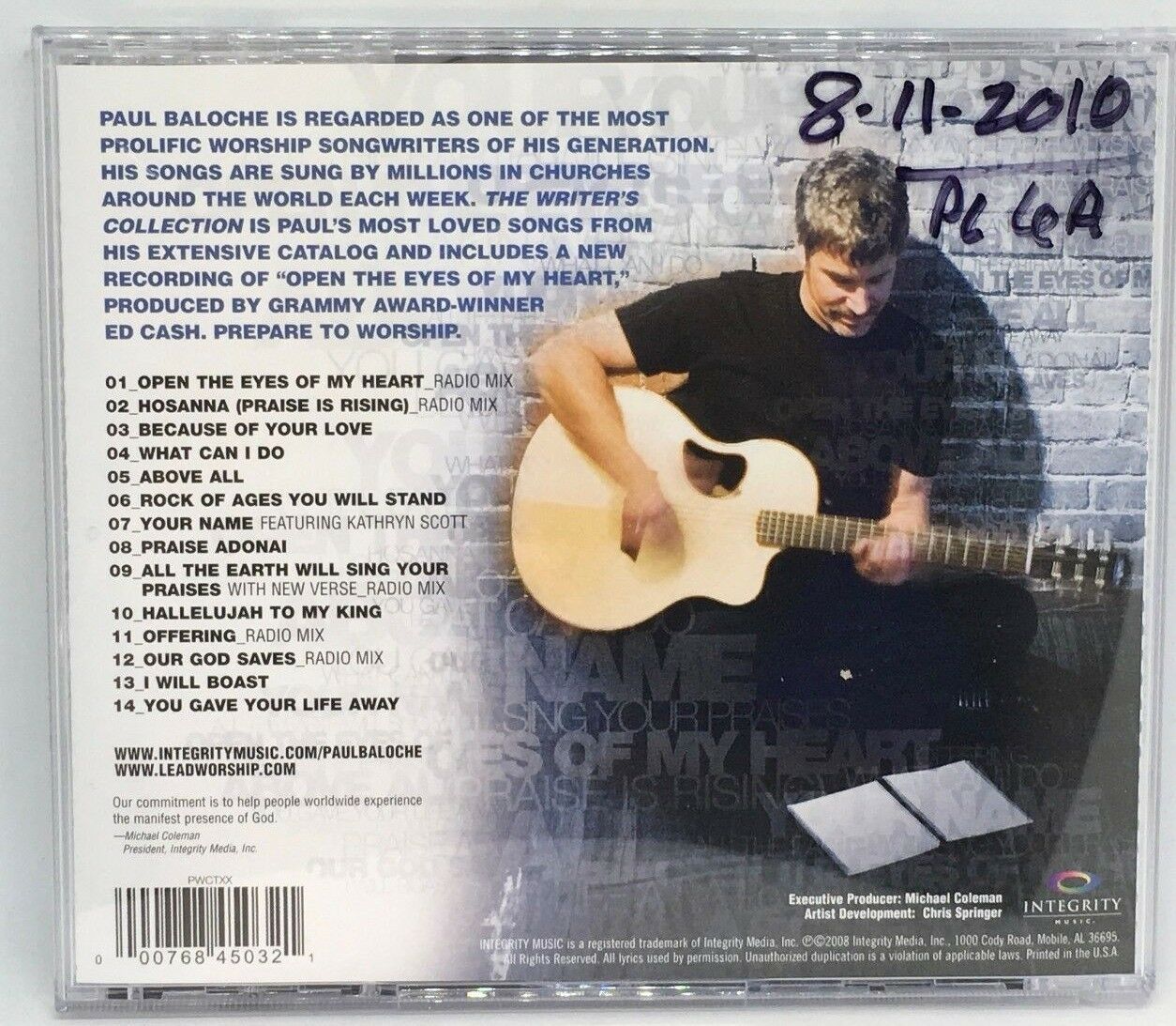 Paul Baloche - The Writer's Collection (CD)-2